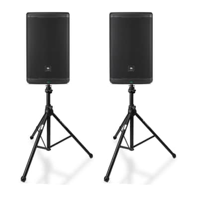JBL Professional EON715 15in Bluetooth Loudspeaker Pair with Stands Bundle image 12