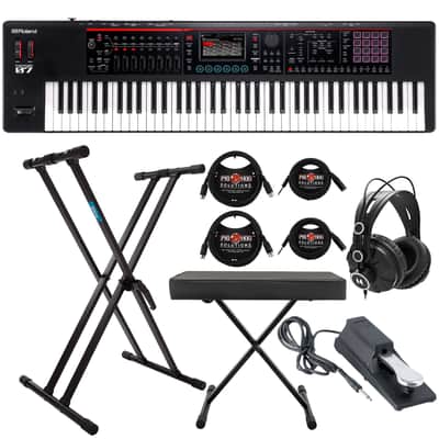 Roland FANTOM-07 76-Key Workstation Synthesizer Keyboard w/Stand, Bench Bundle
