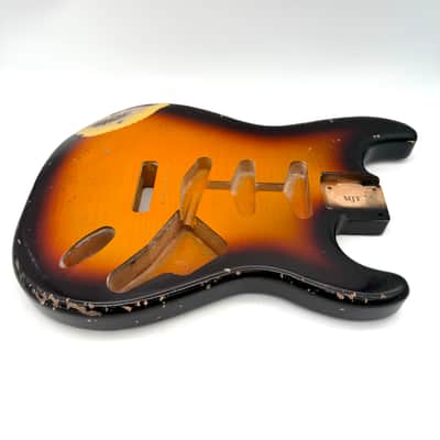 MJT Stratocaster Body Alder Relic Nitro Flame Top mjt6632 image 2