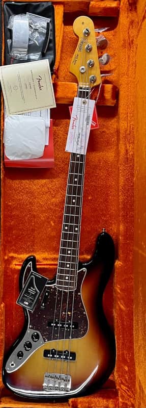 Fender American Vintage II 1966 Jazz Bass Left-Hand, 3-Color Sunburst + Case image 1