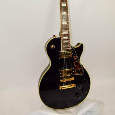 2008 Epiphone Les Paul Custom Electric Guitar, Ebony w/ Case image 2