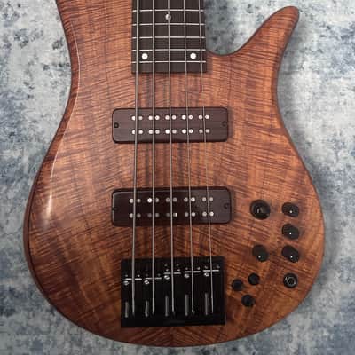 Fodera Monarch 19mm 34” scale 2012 - Koa Acrylic Satin image 3