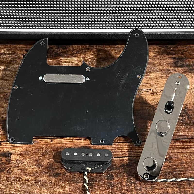 Good Land Pickups Tele Set: Pickups, Loaded Control Plate, and Black Pickguard image 1