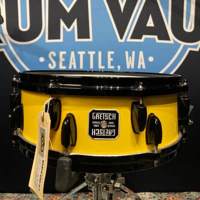Gretsch - 14x5", Vineyard Custom Snare Drum, Signed by Fred Gretsch! 2006 - Yellow, Black Hardware image 2