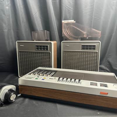 [EXTREMELY RARE] Vintage Philips N2408 Cassette Tape Deck with Original Speakers, Headphones and Optional “Ski Slope” Tape Loader image 1
