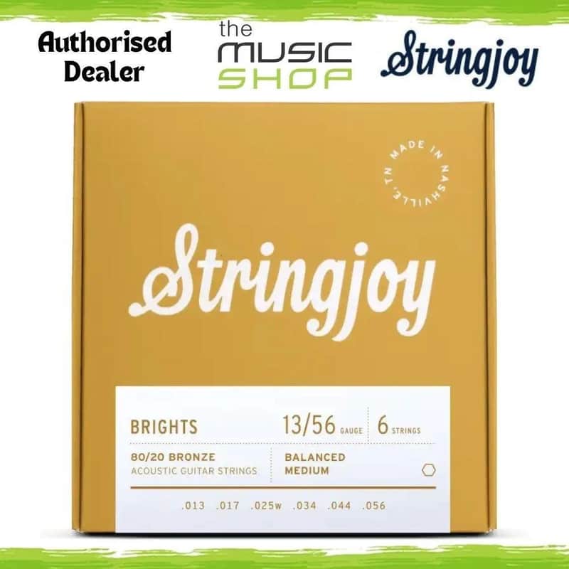 Stringjoy Brights 13-56 Balanced Medium 80/20 Bronze Acoustic Guitar Strings image 1