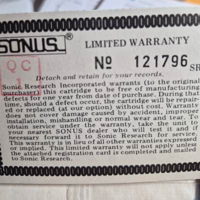 SONUS (SONIC RESEARCH) SR-202 mid-90's - gold finish/black stylus image 7