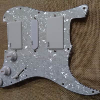 Handmade pre-wired Strat HSH pickguard, with HB split, Treble Bleed & Tele Mode (Neodymium PUPS) image 12