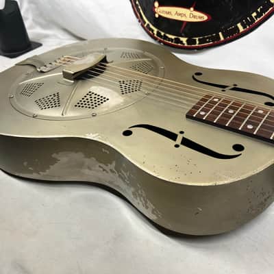 Regal RC-43 Antiqued Nickel-Plated Body Triolian Resonator Guitar image 16