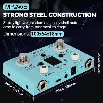 M-vave Lost Tempo V2 Looper Pedal Drum Machine with Tuner 11-Minute Loop, 30 Preset Drum Patterns, App Editing & Sharing (Price includes the import duty for US buyer) image 3