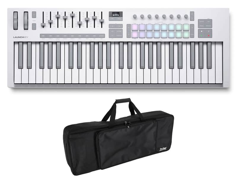 Novation Launchkey 49 MK4 White 49-key MIDI Keyboard Controller+On-Stage Bag image 1