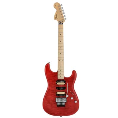 Fender Michiya Haruhata Stratocaster Electric Guitar, Maple FB, Trans Pink image 1