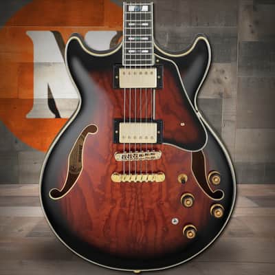 Ibanez AM Artstar 6 String Electric Guitar w/Case - Dark Brown Sunburst (AM153QADBS) image 1