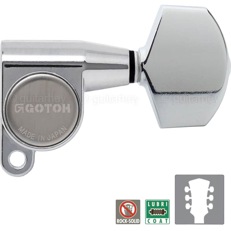 Gotoh SG360-01 Tuners Mini Schaller Style Large Button Set w/ screws 3x3 CHROME image 1