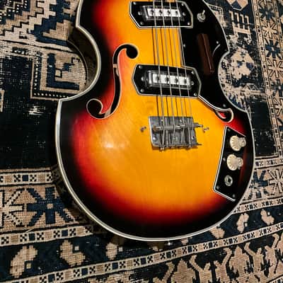 1970s Ventura Violin Bass Japan Sunburst FujiGen Teisco MIJ Hollow Body image 7