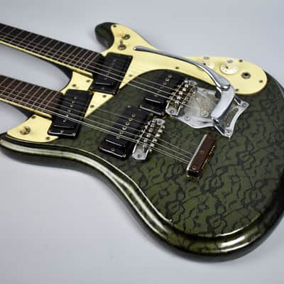 1966 Mosrite Double Neck 6/12 Rare 1 of 1 Custom Snake Skin w/OHSC image 10
