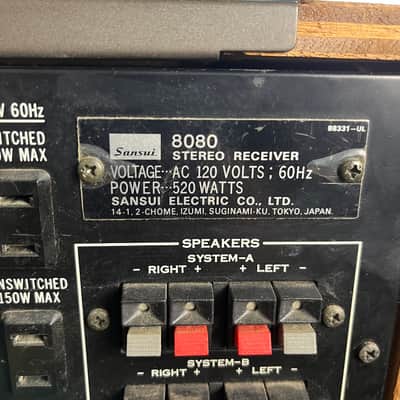 Sansui 8080 Stereo Receiver image 5