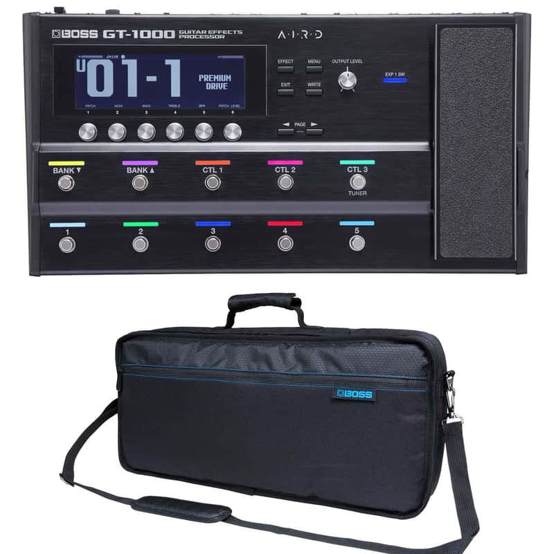 BOSS GT-1000 Guitar Effects Processor, Boss CB-ME80 Carry Bag Bundle