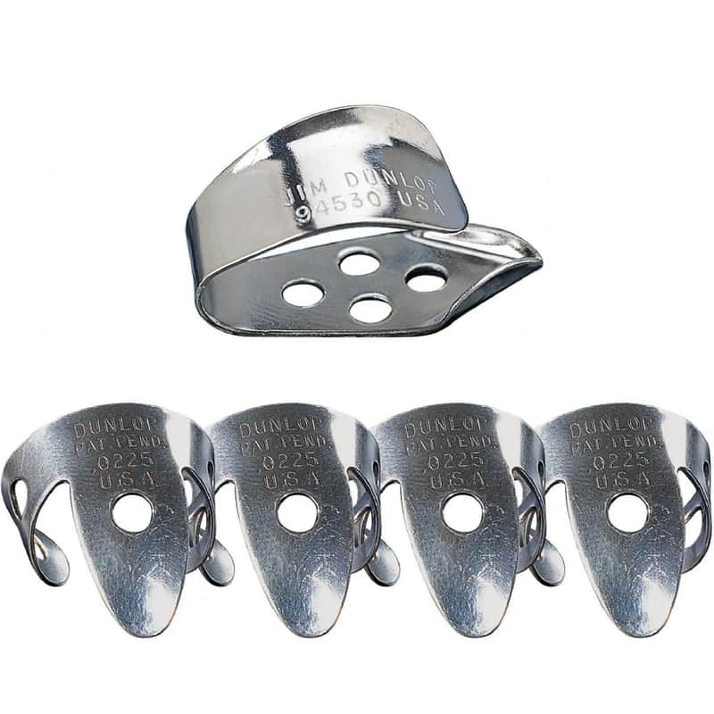 Dunlop 33P018 Nickel Silver .018mm Finger/Thumbpicks (5-Pack) image 1