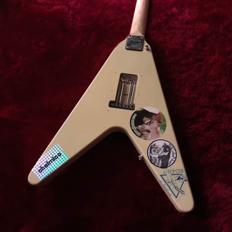 c.2010s Bacchus BFV-HYBRID Flying V Strascaster “Olympic White