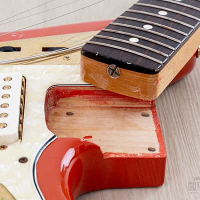 2004 Fender Custom Shop Masterbuilt Dennis Galuszka ‘62 Jaguar Fiesta Red + Gold Hardware w/ Case, CoA image 17
