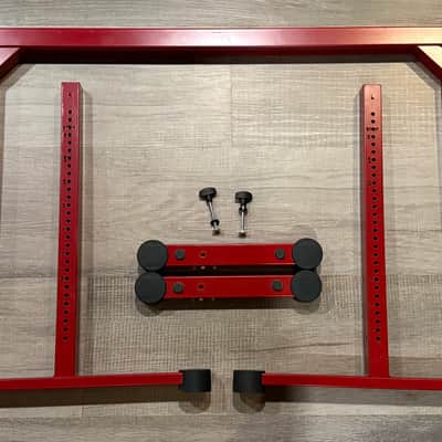 K&M 18810 Omega Table-Style Keyboard Stand, Ruby Red W/ included K&M Laptop Holder AND K&M iPad Mic Stand Holder image 4