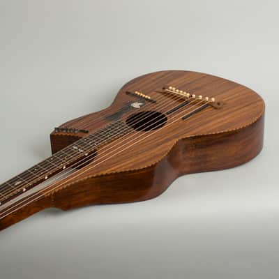 Knutsen 16 String Harp Guitar, c. 1914, black gig bag case. image 7