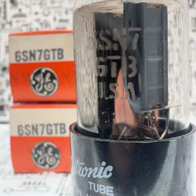 GE 6SN7GTB NOS Matched Pair Side O-Getter 1950s Tested image 5