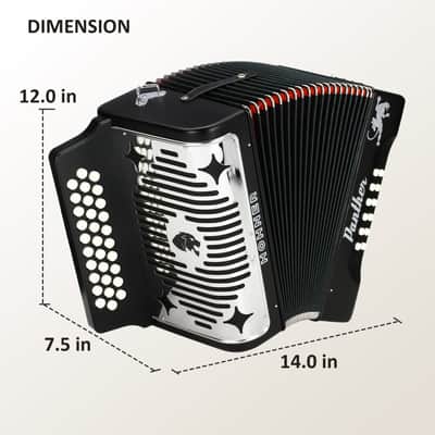 Hohner Panther Diatonic Accordion - Keys G/C/F w/ Gig Bag image 8
