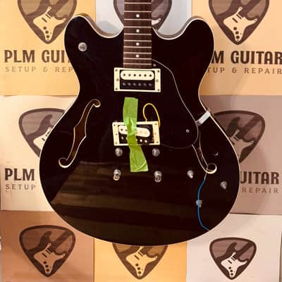 Oscar Schmidt OE30-B Delta King Semi-Hollow 2010s - Black image 1