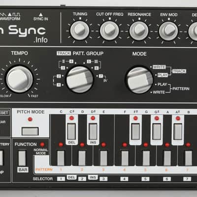 Din Sync RE-303 Bass Line Analog Synth Roland TB-303 Replica Black