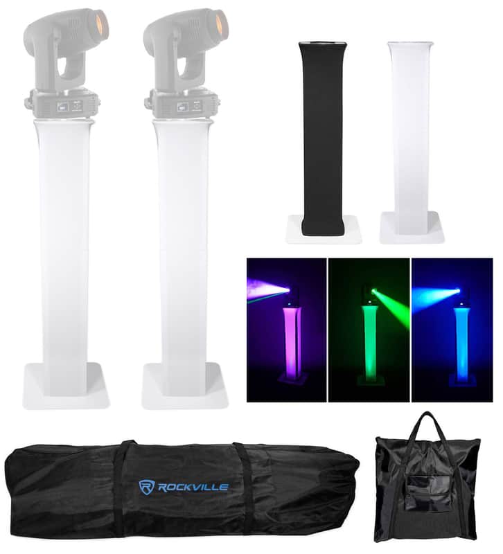 (2) Totem Stands+Black+White Scrims For (2) Martin Rush MH 7 Hybrid Lights image 1