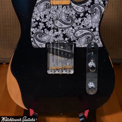 2020 Fender MIM Brad Paisley Esquire Road Worn Black Sparkle image 1