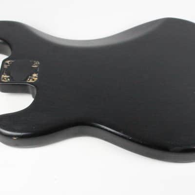 1966 Vintage Fender Precision Bass Project BODY Lightweight 4.4 LBS ~Refin~ Black PBass 1960s USA w/Original Neck Plate image 14