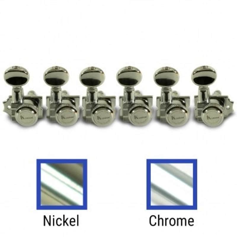 Kluson 6 In Line Locking Revolution Series H-Mount Tuning Machines With Staggered Posts NICKEL KRHL-6BX-N image 1