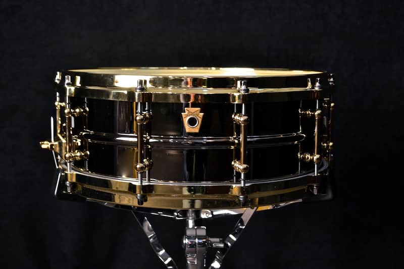 Ludwig LB416BT "Brass On Brass" Black Beauty 5x14" Snare Drum with Brass Hardware image 5