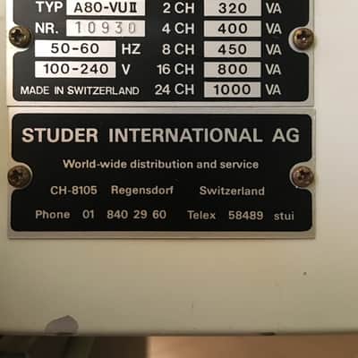 Studer MASTER RECORDER A80-VU II only 647 hours!!! mid 80's image 23