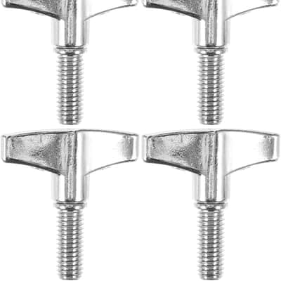 Drum Rack Accessories 4Pcs Metal Cymbal Stand Wing Screws and Knobs Adjustable Drum Hardware for Repair and Assembly Silver 1.61X1.57 Inch image 1