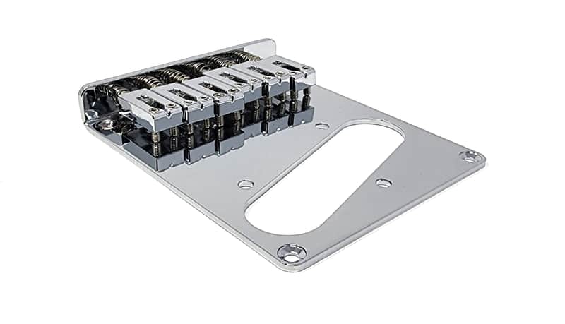 Brio Telecaster Left Handed 6 modern saddle Tele Bridge - Chrome image 1