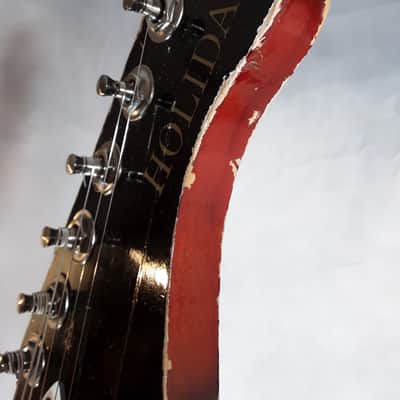 Harmony Holiday Model 1478, Rare & Vintage, Made in USA, Solid Body Electric Guitar 1965 Red Burst image 19