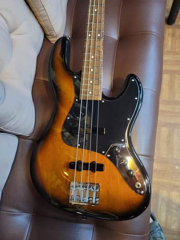 Elegee Custom Fender Jazz Bass 34 inch long scale 2021 Dark Sunburst Bocote 8.8 lbs image 1