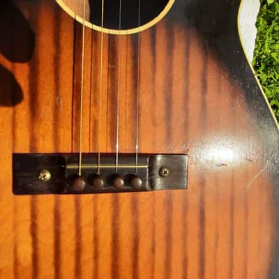 Harmony Stella Tenor Guitar, 1960's, Sunburst, Wavery Tuners, Case image 4