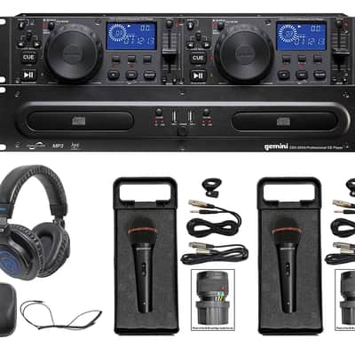 Gemini CDX-2250i DJ Dual Two Deck Rack Mount CD/MP3 Media Player+Headphones+Mics image 1