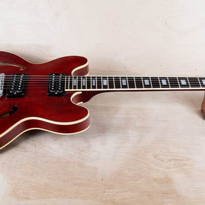 Greco SA-700 MIJ 1979 Wine Red Flame Top Vintage Japan Maxon U-2000 Pickups w/ Hard Case image 3