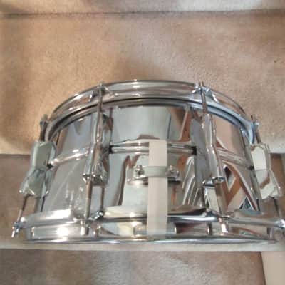 Yamaha Stage custom 10 lug extra deep 6.5 x 14 inch snare drum brilliant chrome excellent image 5
