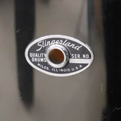 Slingerland 4pc Concert Tom Drum Kit Set Black Chrome Over Maple Vintage 1970's image 9