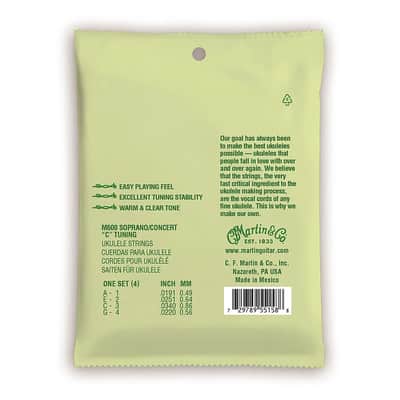 Martin Clear Flurocarbon Tie End Ukulele Strings (Soprano/Concert) image 2