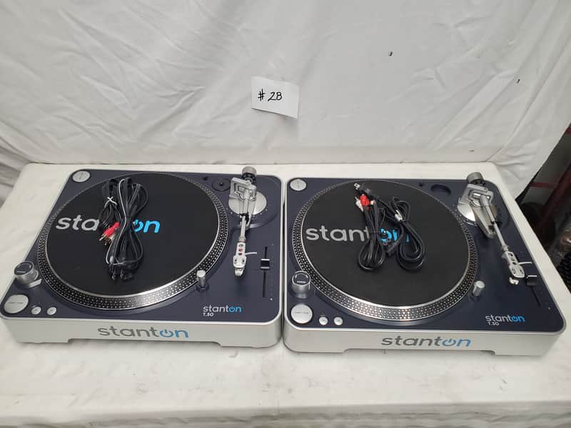 STANTON T-50 BELT DRIVE DJ TURNTABLES SOLD AS A PAIR WITH