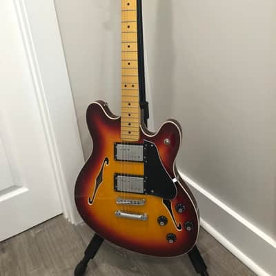 2017 Fender Modern Player Starcaster Guitar Aged Cherry Burst image 6