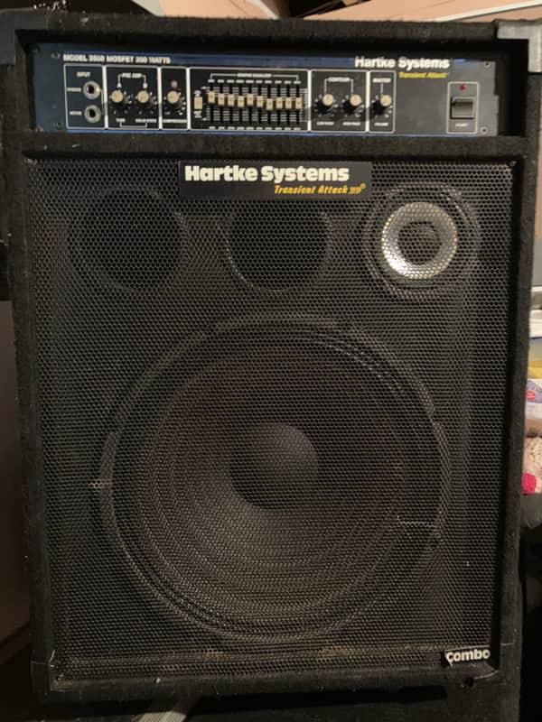 Hartke 1155 Combo 3500 MOSFET 350 watts Transient Attack 1993? - black image 1